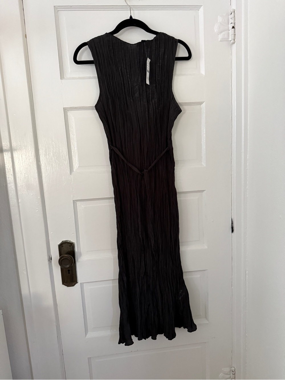 Jcrew Sleeveless Black Pleated Maxi Dress